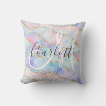 Aquarelle or parties scintillant agate monogramme