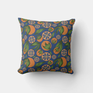 Coussin Aquarelle orange Motif de fruits de l'Indigo