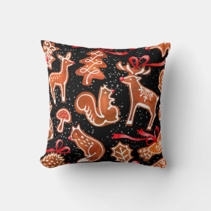 Coussin Aquarelle pain d'épices sans couture motif