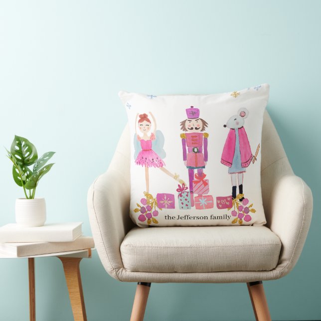 Coussin Aquarelle Pastel Nutcracker Noël (Chaise)
