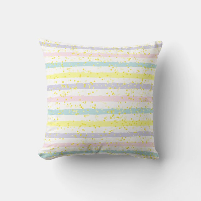 Coussin Aquarelle Pastel Stripes (Recto)