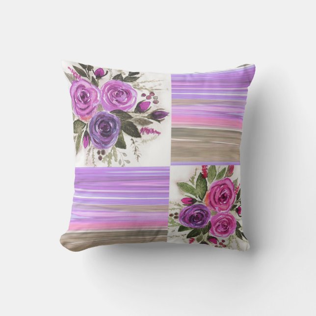 Coussin Aquarelle. Patchwork. (Recto)