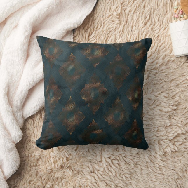 Coussin Aquarelle Patina Patina Damask Patte (Couverture)