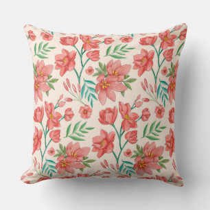 Coussin Aquarelle peinte à la main Motif floral-54098