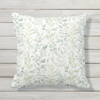 Coussin Aquarelle peinte à la main par des feuilles du mil