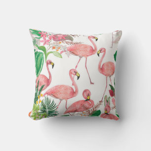 Coussin Aquarelle peinture sans couture motif avec flamant