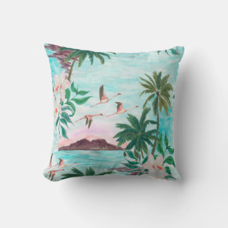 Coussin Aquarelle peinture sans couture motif avec hawaïen