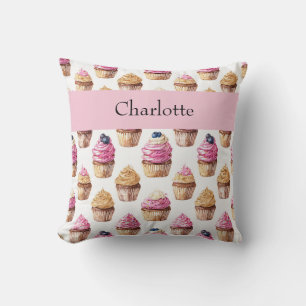 Coussin Aquarelle personnalisée pour les filles