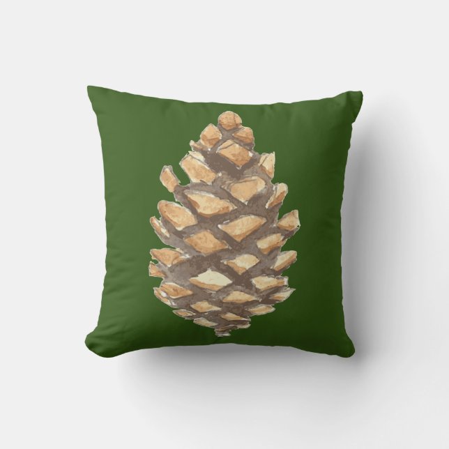 Coussin Aquarelle Pinecone (Recto)