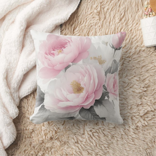 Coussin Aquarelle Pink Peonies (Couverture)