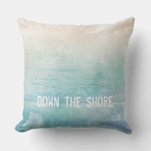 Coussin Aquarelle Plage Océan Eau Sable EN BAS DE LA RIVE