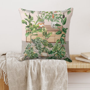 Coussin Aquarelle Plantes tropicales