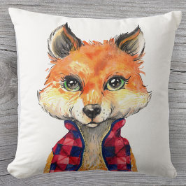 Coussin Aquarelle Preppy Fox