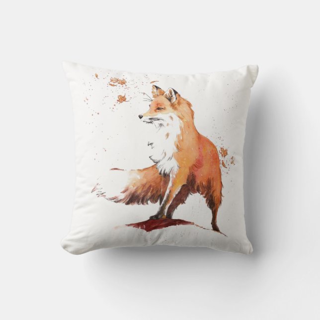Coussin Aquarelle Red Fox (Recto)