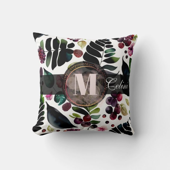 Coussin Aquarelle répétable motif de belles fleurs (Recto)