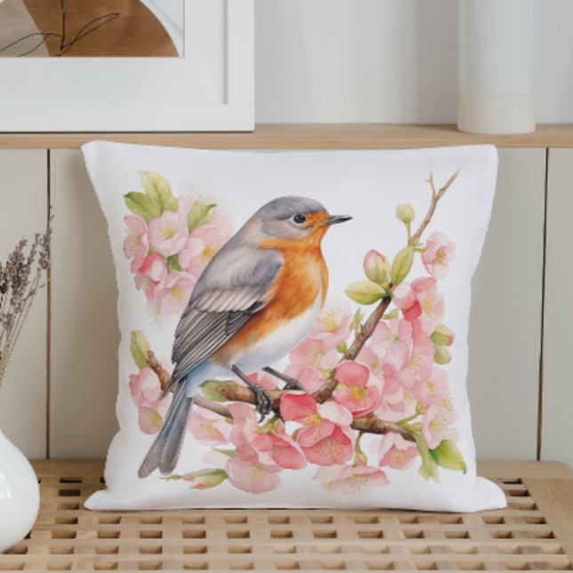 Coussin Aquarelle Ressorts et fleurs (Créateur téléchargé)