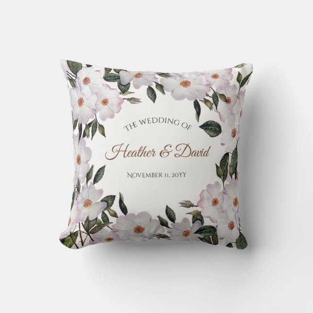 Coussin Aquarelle Rose Ballerina Floral Art Design (Recto)