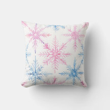 Aquarelle rose et bleu Snowflake Thlow