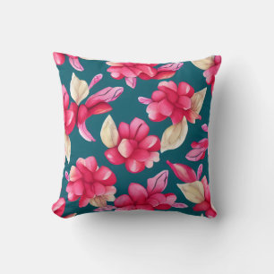 Coussin Aquarelle rose pastel Floral