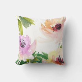 Coussin Aquarelle Rose tendance Floral Abstrait