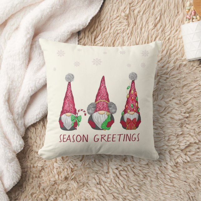 Coussin Aquarelle rouge ivoirienne Gnome de Noël scandinav (Couverture)