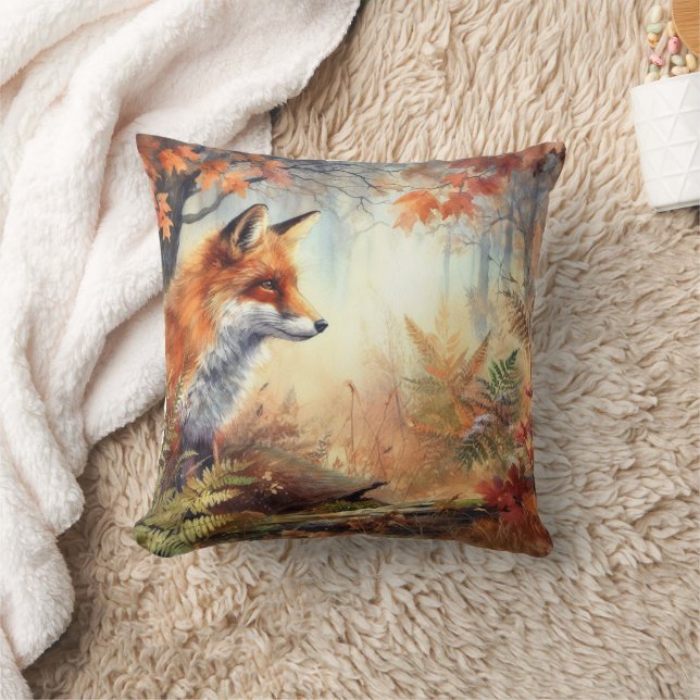 Coussin Aquarelle Rouge Renard Automne Couleur automne Nat (Couverture)