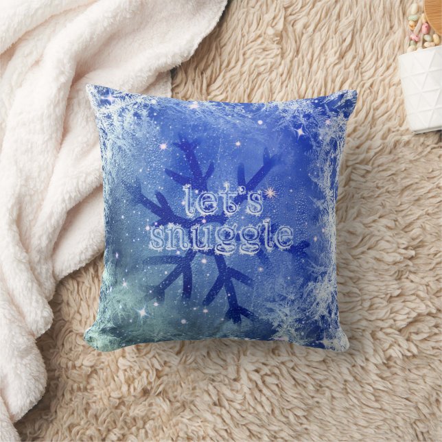 Coussin Aquarelle Snowflake bleu permet d'étouffer (Couverture)