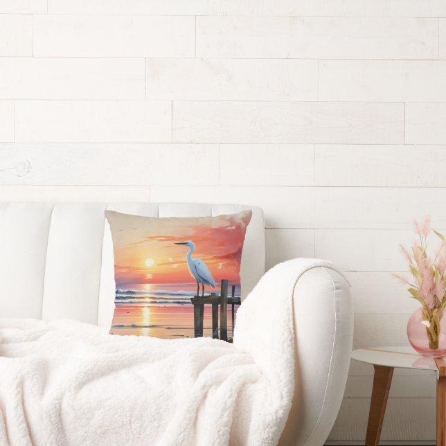 Coussin Aquarelle Soleil Côtier Avec Aiguille (Canapé)