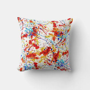 Coussin Aquarelle Spots Motif Arrière - plan blanc