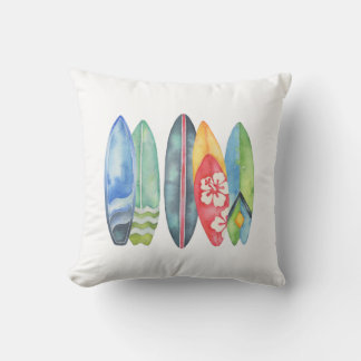 Coussin Aquarelle Surf Jeu d'oreiller