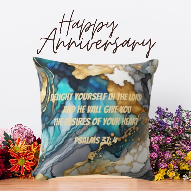 Coussin Aquarelle Tendance Bible chrétienne Verset (Créateur téléchargé)