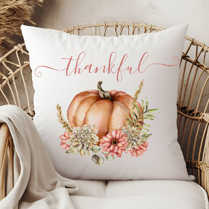 Coussin Aquarelle Thankful Automne automne Citrouille Flor