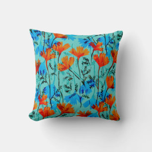 Coussin Aquarelle transparente motif avec dessiné à la mai