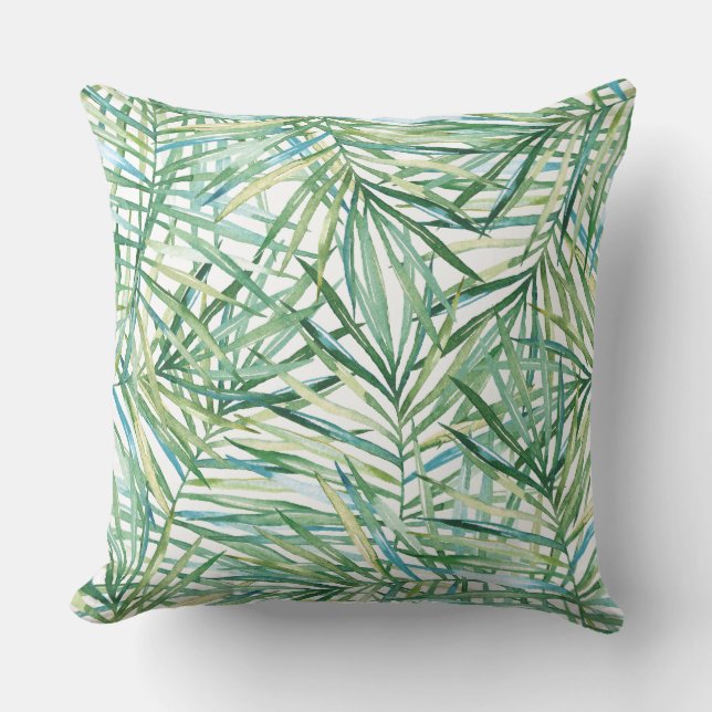 Coussin Aquarelle tropicale de feuille (Recto)