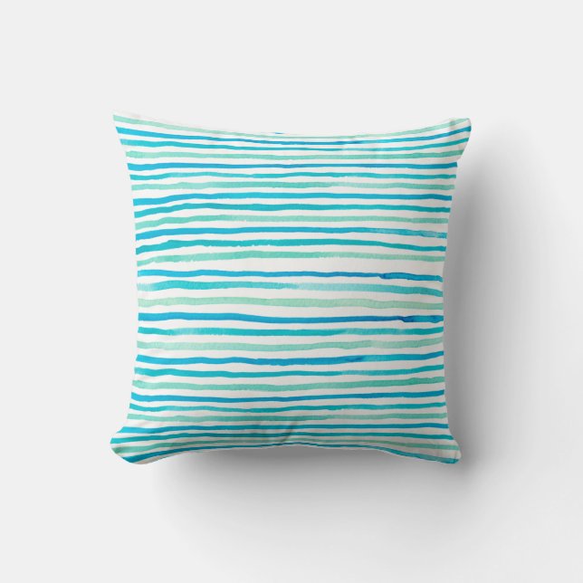 Coussin Aquarelle turquoise de la plage (Recto)