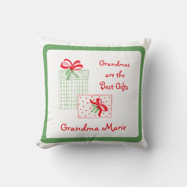Coussin Aquarelle vacances PERSONNALISER grand-mère (Recto)