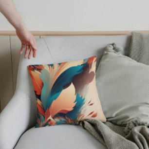 Coussin Aquarelle verdoyante Feuilles botaniques Jeu d'ore