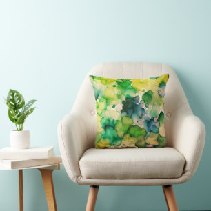 Coussin Aquarelle verte