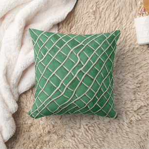 Coussin Aquarelle verte Lignes de méandre