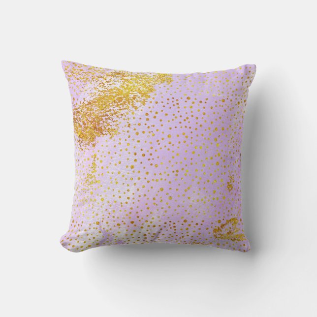 Coussin Aquarelle violet lavande et confetti de feuille d' (Recto)