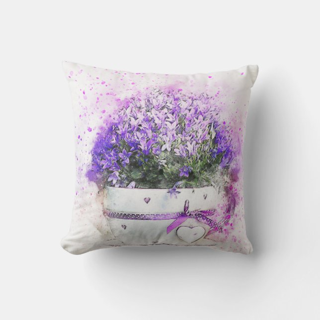 Coussin Aquarelle violette (Recto)