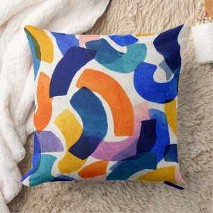 Coussin Aquarelle vive Abstraite   Artiste moderne