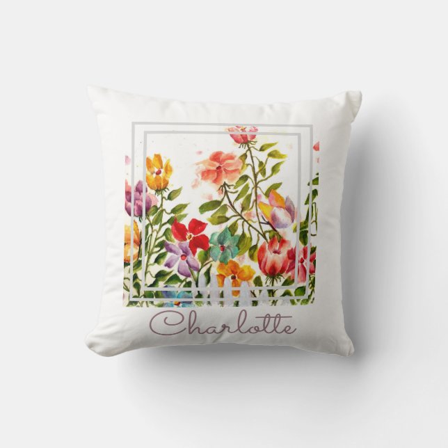 Coussin Aquarelle Whimsical Chic (Recto)