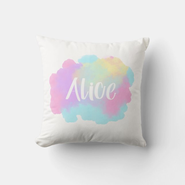 Coussin Aquarelle Whimsy : Plaisir personnalisé (Recto)