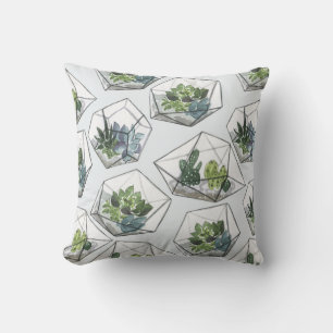 Coussin Aquariums Succulents Aquarelle Motif sans couture