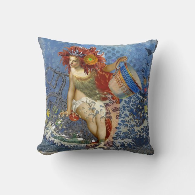 Coussin Aquarius Mermaid Bleu gothique (Recto)