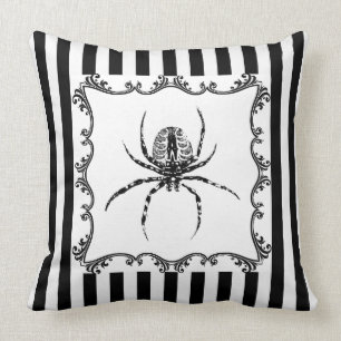 Coussin Araignée gothique Déplaisante dessine des bandes