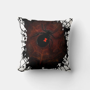 Coussin Araignée Veuve Noire Gothique Tache de Peinture To