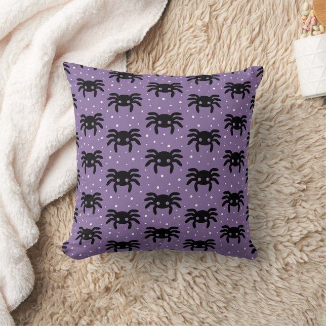 Coussin Araignées Mignonnes Violettes (Couverture)