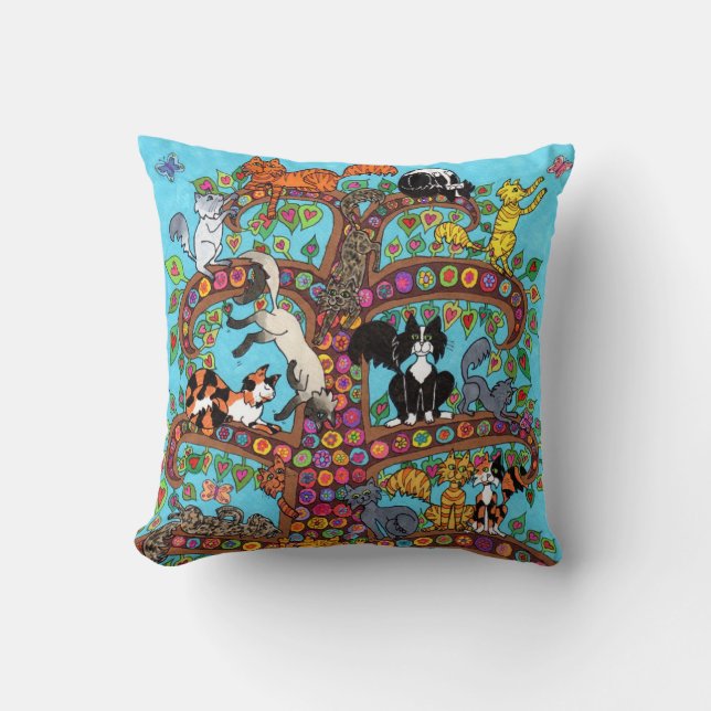Coussin Arbre à chat de vie 2 (Recto)